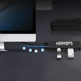 PrimeCables NET BLU CX H2042A G2 USB Hubs 4 Port USB 2 0 Ultra Slim Data Hub Splitter with 5V Micro USB Power Port Black Prim