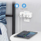 PrimeCables Cab LA 11 Power Strip Multi Plug Outlet Extender with 3 Electrical Outlets 3 Prong Wall Charger PrimeCables