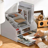 Moustache MOS A 6523 Desk File Organizer Multi Compartment Desk Organizer for Files and Stationery Moustache
