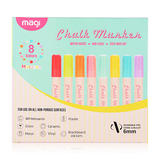Other Brands SMQ606 8 Markers Liquid Chalk Markers Reversible Tip Chisel Bullet 8 Assorted Colors