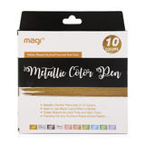 Other Brands SMQ1302 10 Markers Metallic Marker Pens 10 Assorted Colors Fine Point Tip