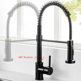 LIVINGbasics LVB FC 2H07S ORB Kitchen Faucet High Arc Single Handle Single Lever Spring Kitchen Sink Faucet With Pull Out Spr