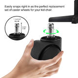 Other Brands CW 50 30 5PK Chair Accessories Universal Office Task Chair Casters Set of 5 Black