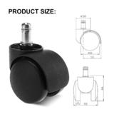 Other Brands CW 50 30 5PK Chair Accessories Universal Office Task Chair Casters Set of 5 Black