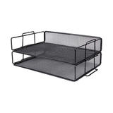 Moustache MOS JM2005 4 Desk File Organizer Stackable Paper Tray Desk Organizer 4 Tire Metal Mesh File Tray Moustache