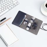PrimeCables PC Y65437 BL Cable Ties Hook Loop Leather Travel Charger Cord Roll Organizer Electronic Accessories Management Pr