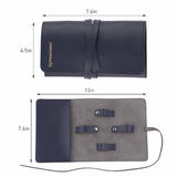 PrimeCables PC Y65437 BL Cable Ties Hook Loop Leather Travel Charger Cord Roll Organizer Electronic Accessories Management Pr