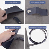 PrimeCables PC Y65437 BL Cable Ties Hook Loop Leather Travel Charger Cord Roll Organizer Electronic Accessories Management Pr