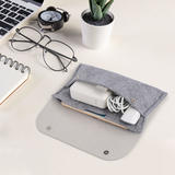 PrimeCables PC YY0915 GR Cable Ties Hook Loop Wool Felt Leather Electronics Accessories Organizer Pouch Cable Storage Bag Pri