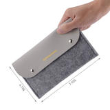 PrimeCables PC YY0915 GR Cable Ties Hook Loop Wool Felt Leather Electronics Accessories Organizer Pouch Cable Storage Bag Pri