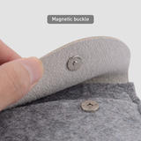 PrimeCables PC YY0915 GR Cable Ties Hook Loop Wool Felt Leather Electronics Accessories Organizer Pouch Cable Storage Bag Pri