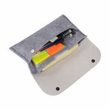 PrimeCables PC YY0915 GR Cable Ties Hook Loop Wool Felt Leather Electronics Accessories Organizer Pouch Cable Storage Bag Pri