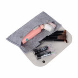PrimeCables PC YY0915 GR Cable Ties Hook Loop Wool Felt Leather Electronics Accessories Organizer Pouch Cable Storage Bag Pri