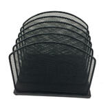 Moustache MOS JE0701 Desk File Organizer Metal Mesh Tiered File Sorter 5 Sections Letter to Legal Size Files Black Moustache