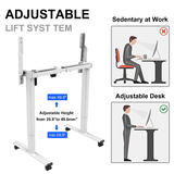 PrimeCables Cab pc 08293 Standing Desk Desk Converter Sit Stand Single Motor Adjustable Height Tiltable tabletop Desk Frame E