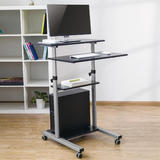 PrimeCables Cab PC 08237 Standing Desk Desk Converter HEIGHT ADJUSTABLE MULTI PURPOSE MOBILE WORKSTATION PrimeCables