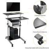 PrimeCables Cab PC 08237 Standing Desk Desk Converter HEIGHT ADJUSTABLE MULTI PURPOSE MOBILE WORKSTATION PrimeCables