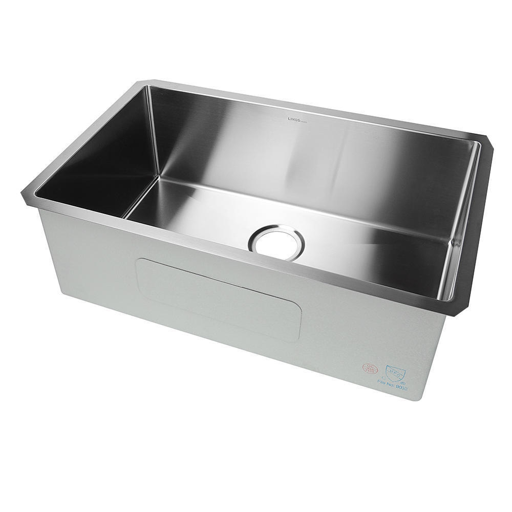 30 Inch Undermount Single Bowl 16Gauge Stainless Steel Kitchen Sink 30