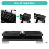 Moustache MOS F6064 Chair Accessories Ergonomic Adjustable Office Footrest with 2 Separate Foot Panels Black Moustache