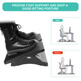 Moustache MOS F6064 Chair Accessories Ergonomic Adjustable Office Footrest with 2 Separate Foot Panels Black Moustache