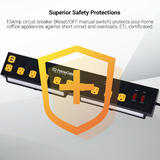 PrimeCables Cab LTS CS05 2U Home Decoration 3 in 1 Heavy Duty Workshop 10 Outlets Power Strip with 2 LED Lights and 2 USB Por