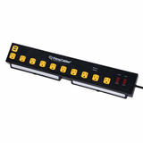 PrimeCables Cab LTS CS05 2U Home Decoration 3 in 1 Heavy Duty Workshop 10 Outlets Power Strip with 2 LED Lights and 2 USB Por