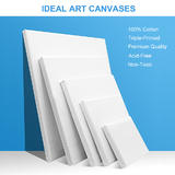 Moustache MO CF S Painting Accessories Stretched Blank Canvas Set 5 Sizes 10 Pack Moustache