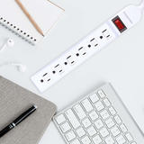 PrimeCables Cab LTS 6H Home Decoration 6 Outlet Power Strip with Safe Lock 3Ft 14AWG Cord ETL Certificated PrimeCables