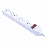 PrimeCables Cab LTS 6H Home Decoration 6 Outlet Power Strip with Safe Lock 3Ft 14AWG Cord ETL Certificated PrimeCables
