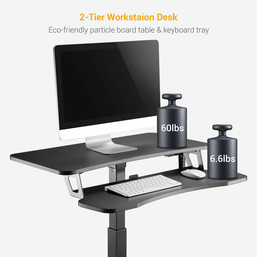Manual Height Adjustable Workstation with Keyboard Tray PrimeCables®