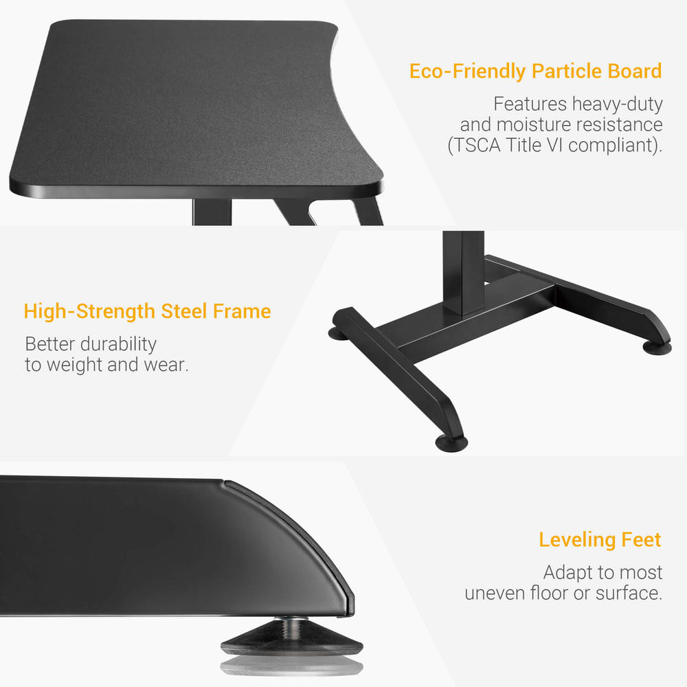 Manual Height Adjustable Workstation with Keyboard Tray PrimeCables®