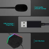 PrimeCables PC MC01G 1 DELETE USB Computer RGB Gaming Microphone with Mute Button PrimeCables