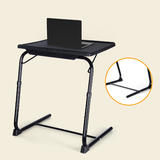 No Brand Cab QFMST12 01 Standing Desk Desk Converter Foldable TV Tray Table with Adjustable Legs and 3 Tilt Angles for Workin