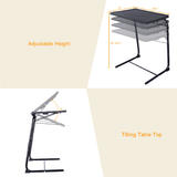 No Brand Cab QFMST12 01 Standing Desk Desk Converter Foldable TV Tray Table with Adjustable Legs and 3 Tilt Angles for Workin