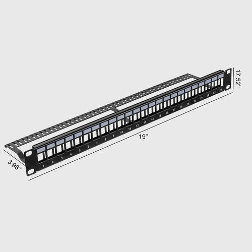 24-Port Blank Keystone Distribution Frame, 1U 19