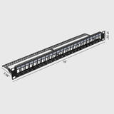 PrimeCables Cab PC 08225 Unloaded Patch Panel 24 Port Blank Keystone Distribution Frame 1U 19 Metal Rack Mount PrimeCables