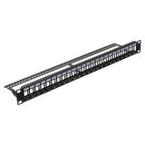 PrimeCables Cab PC 08225 Unloaded Patch Panel 24 Port Blank Keystone Distribution Frame 1U 19 Metal Rack Mount PrimeCables