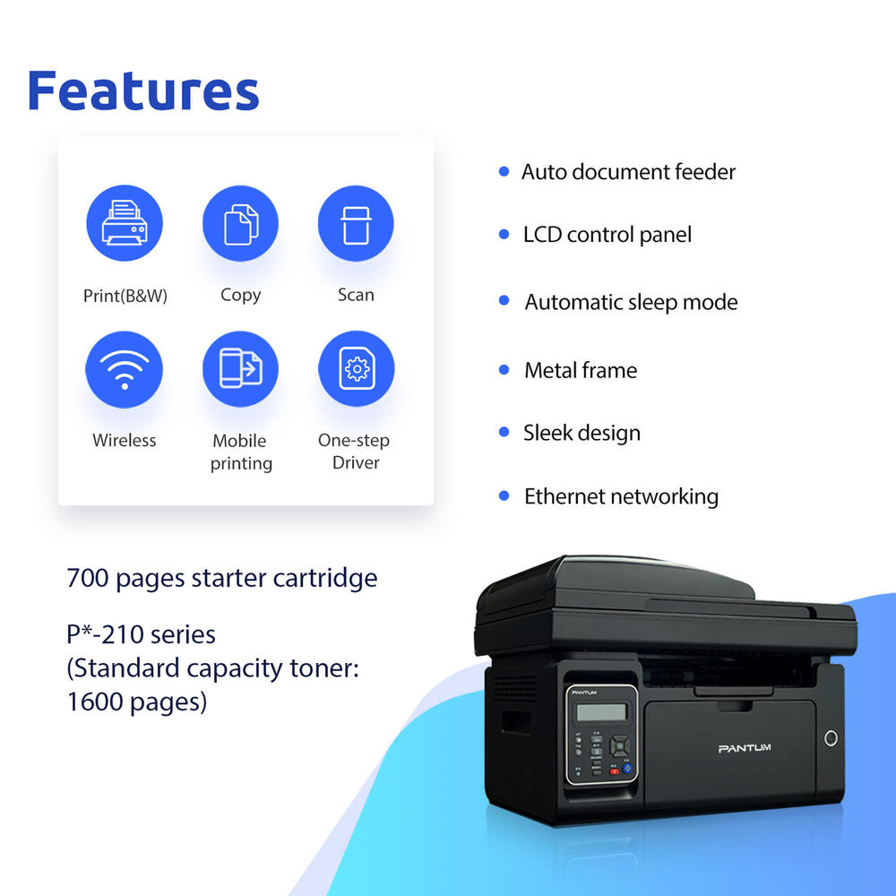 Pantum M6552NW All-in-One Network and Wireless Laser Printer - Open Box