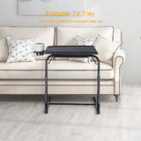 No Brand Cab QFMST12 01 Standing Desk Desk Converter Foldable TV Tray Table with Adjustable Legs and 3 Tilt Angles for Workin