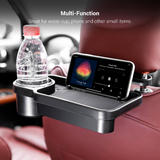 PrimeCables Cab PC 08345 Laptop Stand Tablet Phone Mounts Multi Function Foldable Car Headrest Tray with Cup Holder Black Pri
