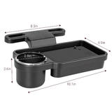 PrimeCables Cab PC 08345 Laptop Stand Tablet Phone Mounts Multi Function Foldable Car Headrest Tray with Cup Holder Black Pri