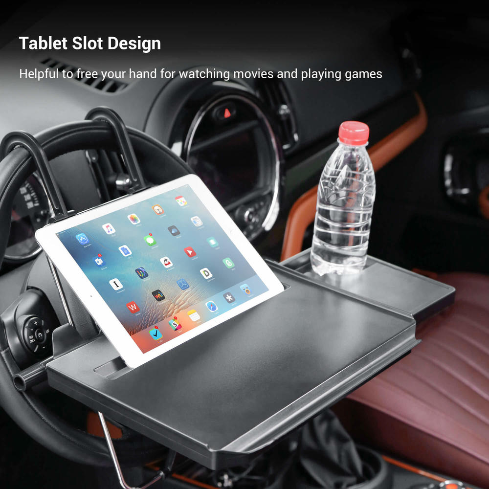 Foldable Car Back Seat Tray with Cup Holder, for Laptop, Tablet
