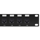 No Brand Cab PP 16C6A PT RJ45 Patch Panel Black16 Port Cat6a Patch Panel 19 Rackmount 1U Pass Through