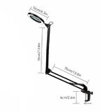 PrimeCables LVB FX308B USB Lamp Dimmable Adjustable Swing Arm Eye Care Desk Lamp with Clamp Magnifying Glass PrimeCables