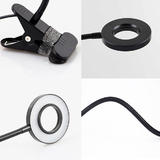 PrimeCables LVB FX307B USB Lamp LED Gooseneck Clip Magnifying Working Desk Lamp with 3 Color Modes PrimeCables