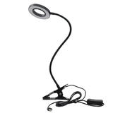 PrimeCables LVB FX307B USB Lamp LED Gooseneck Clip Magnifying Working Desk Lamp with 3 Color Modes PrimeCables
