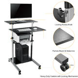 PrimeCables Cab PC 08237 openbox Standing Desk Desk Converter Height Adjustable Multi Purpose Mobile Standing Desk Black Prim