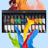 Other Brands PO1222M Paint Watercolors Pastels Vibrancy Oil Painting Colors for Professionals Artists 22ml Tube 12 Assorted C