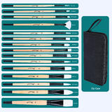 Other Brands PBS15PK Painting Accessories Acrylic Brush Set with Tough Nylon Hair 15 Pieces Pack Assorted Sizes