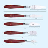 Other Brands E5420A Art Machines Tools Painting Knives Kit for Watercolor Oil Acrylic Crafts Rock Face Painting 5 Sizes Pack